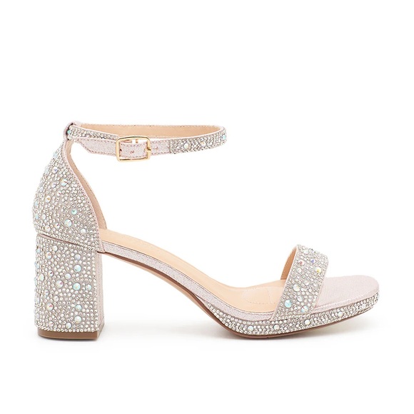 Elegant Rhinestone Embellished Heel- White - Picture 3 of 3